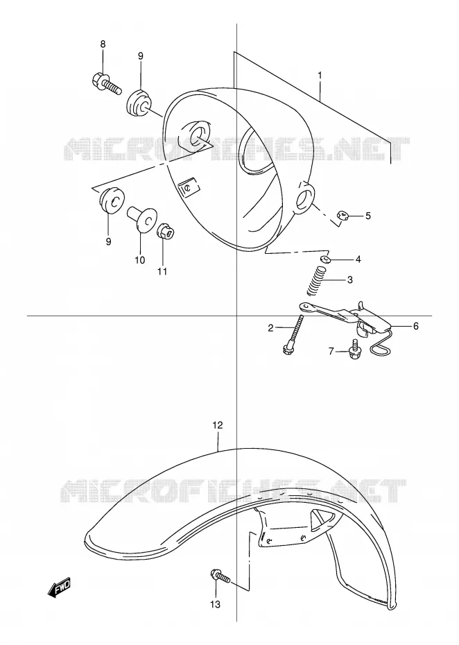 BOL DE PHARE Suzuki MOTO 125 TU 1999  TU125XTUX(E2)