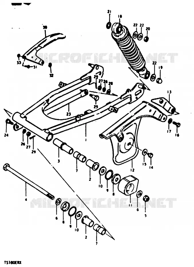 BRAS OSCILLANT ARRIERE Suzuki MOTO 100 TS-ER 1996  TS100ERT(T/X)