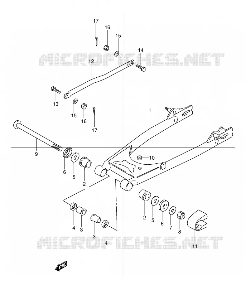 BRAS OSCILLANT ARRIERE Suzuki MOTO 125 TU 1999  TU125XTX(E2)