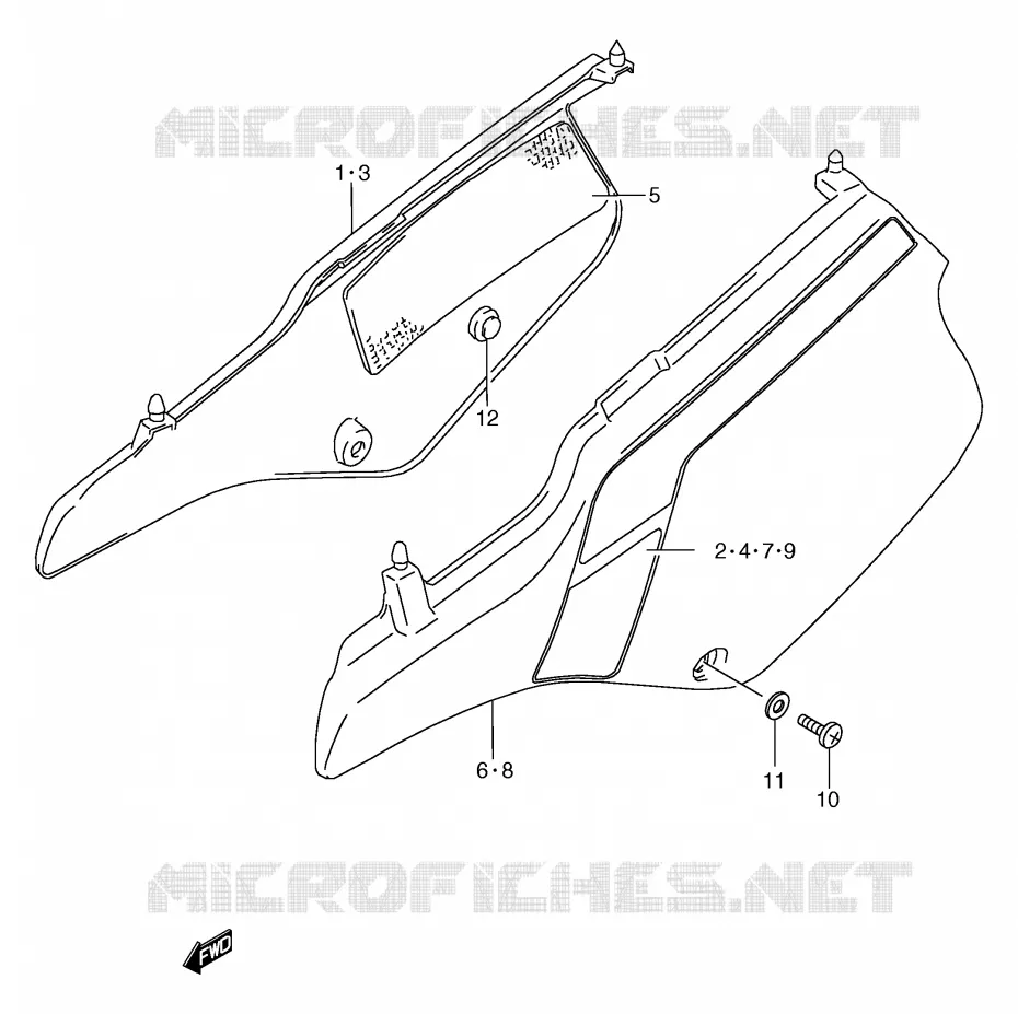 CARENAGES ARRIERE  (MODELE K) Suzuki MOTO 125 TS-R 1992  TS125RN(E2)