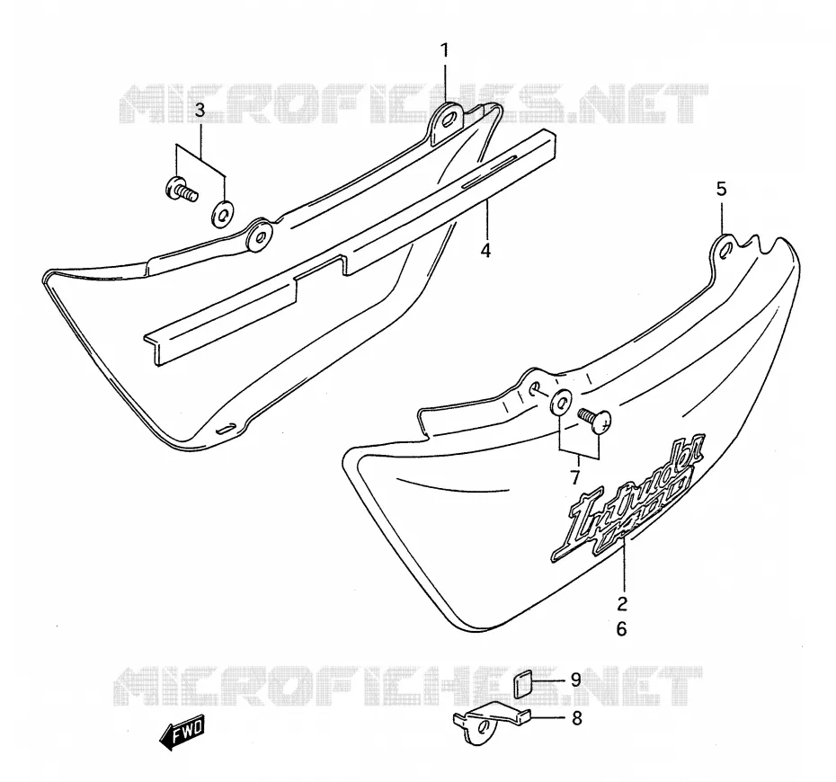 CARENAGES ARRIERE  (MODELE N/P/R) Suzuki MOTO 1400 INTRUDER 1995  VS1400GLPS(E28)