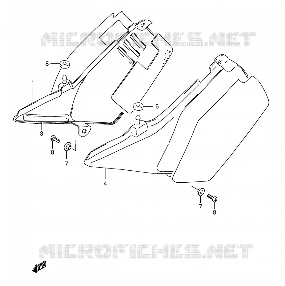 CARENAGES ARRIERE  (MODELE R P31) Suzuki MOTO 125 TS-ER 1994  TS125ERCR(E1)