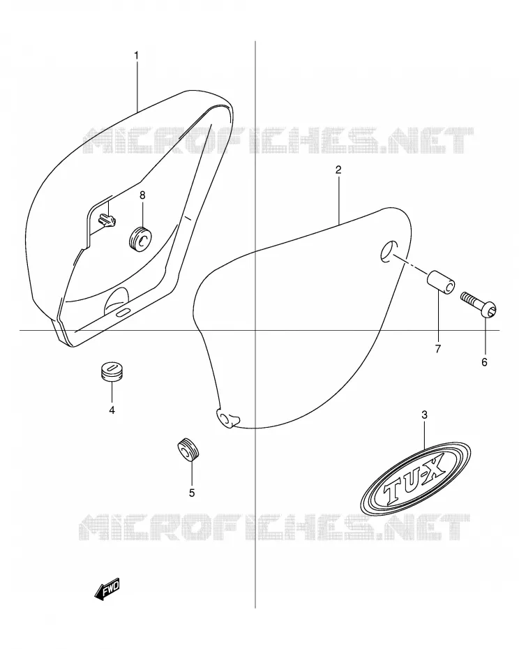 CARENAGES ARRIERE Suzuki MOTO 125 TU 1999  TU125X(E2)