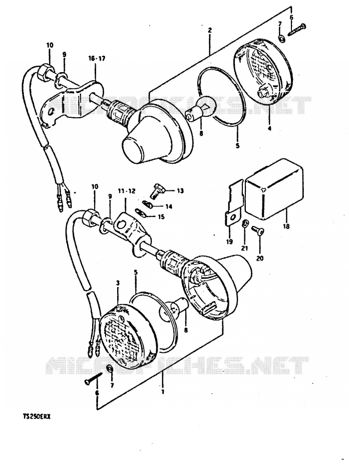 CLIGNOTANTS (E2) Suzuki MOTO 250 TS-ER 1996  TS250ERT(T/X)