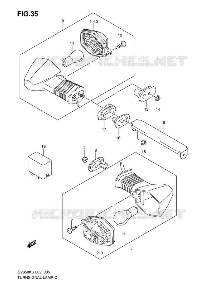 CLIGNOTANTS (NOTE) Suzuki MOTO 650 SV 2006  SV650UK6(E2)