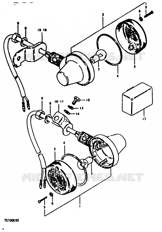 CLIGNOTANTS Suzuki MOTO 100 TS-ER 1996  TS100ERT(T/X)