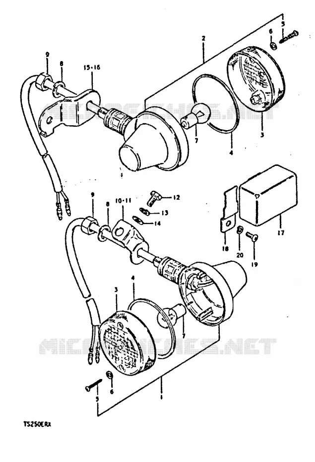 CLIGNOTANTS Suzuki MOTO 250 TS-ER 1996  TS250ERT(T/X)