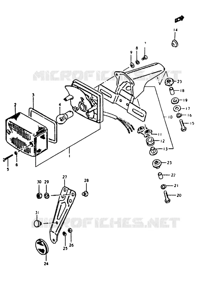 FEU ARRIERE Suzuki MOTO 50 TS-ER 1983  TS50ERKDBD(Z/D)