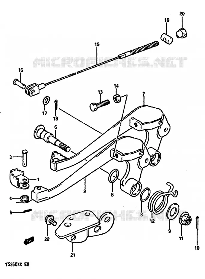 FREIN ARRIERE Suzuki MOTO 250 TS-X 1984  TS250XE(E/G/H/J/K)