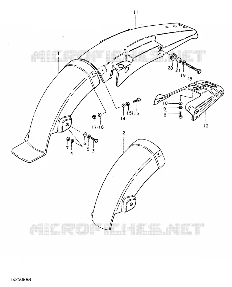 GARDE BOUE ARRIERE Suzuki MOTO 250 TS-ER 1992  TS250ERN