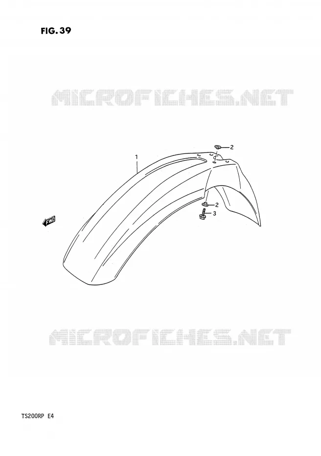 GARDE BOUE AVANT Suzuki MOTO 200 TS-R 1992  TS200RN(E4)