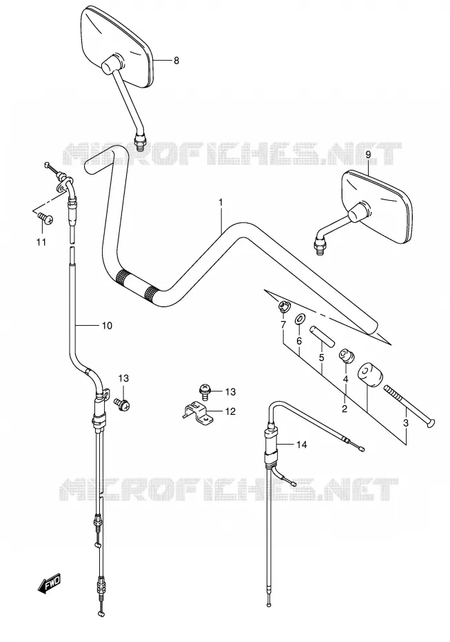 GUIDON (MODELE K4) Suzuki MOTO 1400 INTRUDER 2006  VS1400K6(E3/E28)