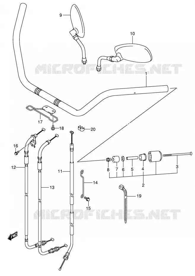 GUIDON (MODELE K5) Suzuki MOTO 800 VOLUSIA 2004  VL800ZK4(E2)
