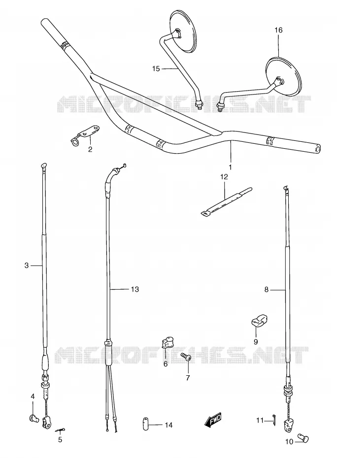 GUIDON (TS185ERCV P9/TS185ERW E1/TS185ERX E71) Suzuki MOTO 185 TS-ER 1996  TS185ERT(E1)