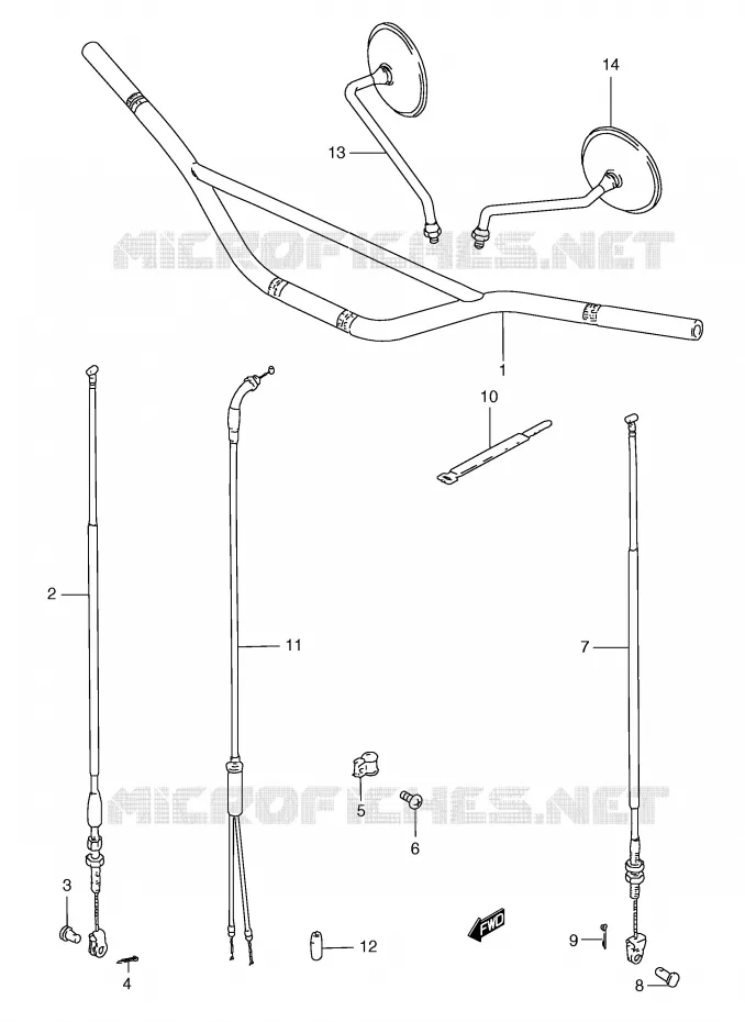 GUIDON (TS185ERT/ERW E24) Suzuki MOTO 185 TS-ER 1996  TS185ERT(E1)