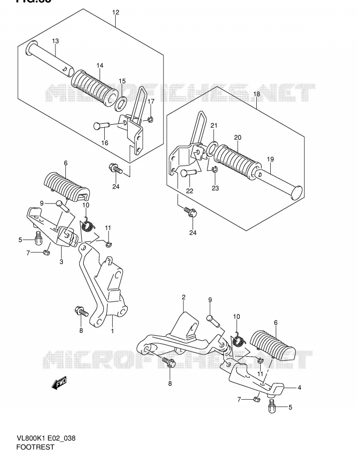 REPOSE PIED (MODELE K1/K2/K3/K4) Suzuki MOTO 800 VOLUSIA 2005  VL800K5(E2)
