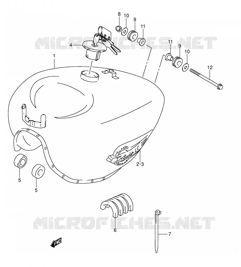 RESERVOIR D'ESSENCE Suzuki MOTO 250 INTRUDER 2007  VL250K7(E19)