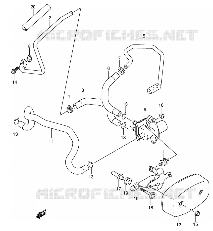 SYSTÈME DE RECYCLAGE GAZ D'ECHAPPEMENT (MODELE K5) Suzuki MOTO 800 VOLUSIA 2001  VL800K1(E2)