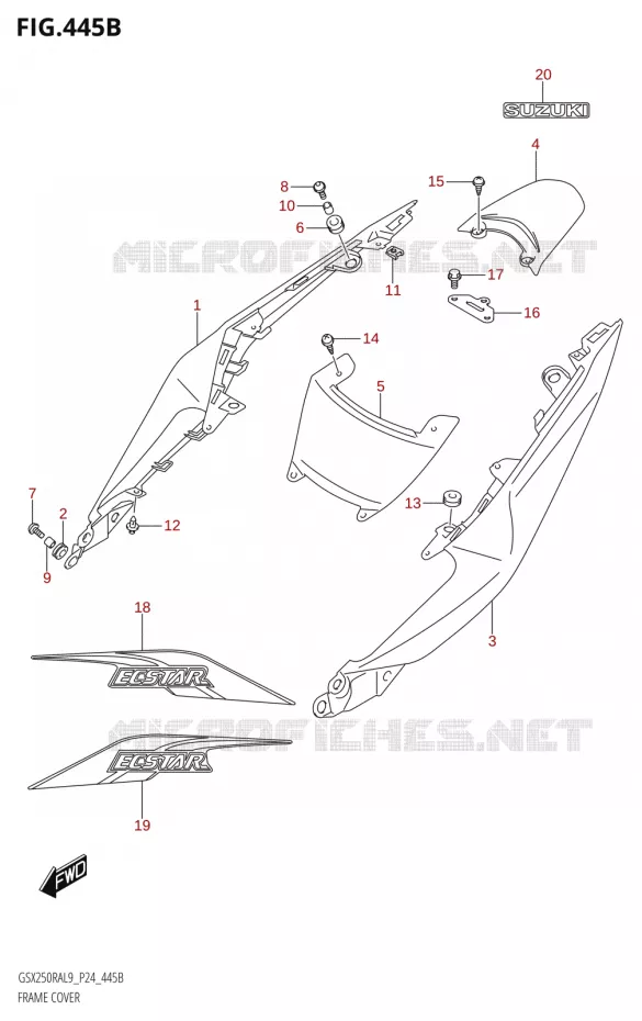 CARENAGES (GSX250RZA:L9:P24) Suzuki MOTO 250 GSX-R 2019  GSX250RA L9/GSX250RZA L9 P24