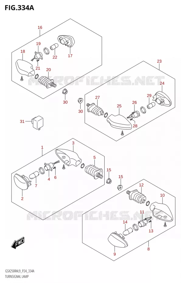 CLIGNOTANTS Suzuki MOTO 250 GSX-R 2019  GSX250RA L9/GSX250RZA L9 P24