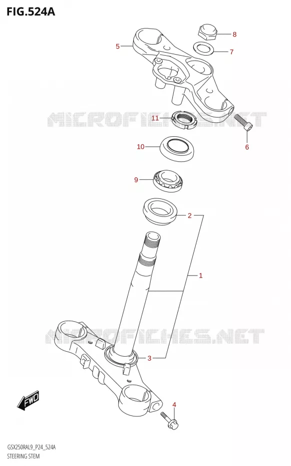COLONNE DE DIRECTION Suzuki MOTO 250 GSX-R 2019  GSX250RA L9/GSX250RZA L9 P24