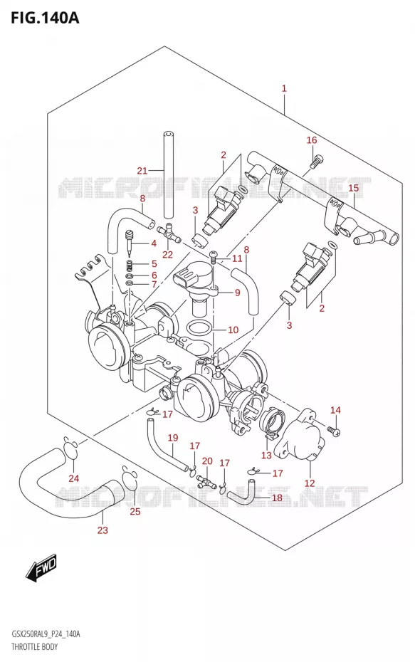 CORPS DE PAPILLON Suzuki MOTO 250 GSX-R 2019  GSX250RA L9/GSX250RZA L9 P24