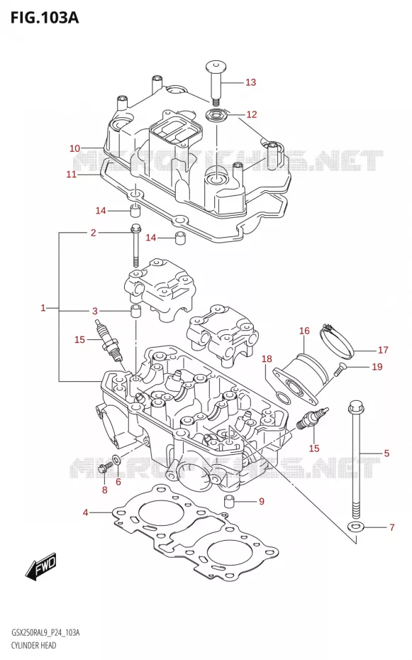 CULASSE Suzuki MOTO 250 GSX-R 2019  GSX250RA L9/GSX250RZA L9 P24