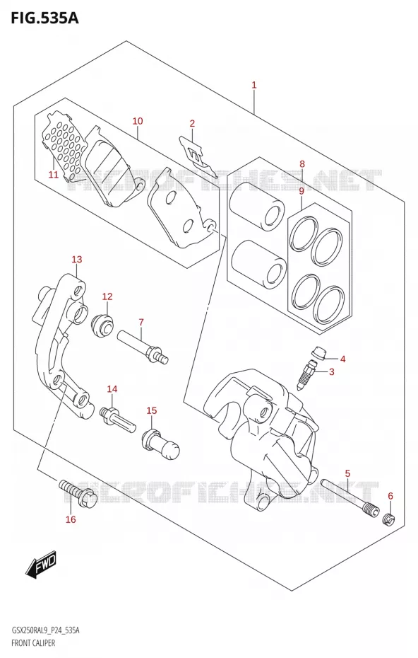 ETRIER DE FREIN AVANT Suzuki MOTO 250 GSX-R 2019  GSX250RA L9/GSX250RZA L9 P24