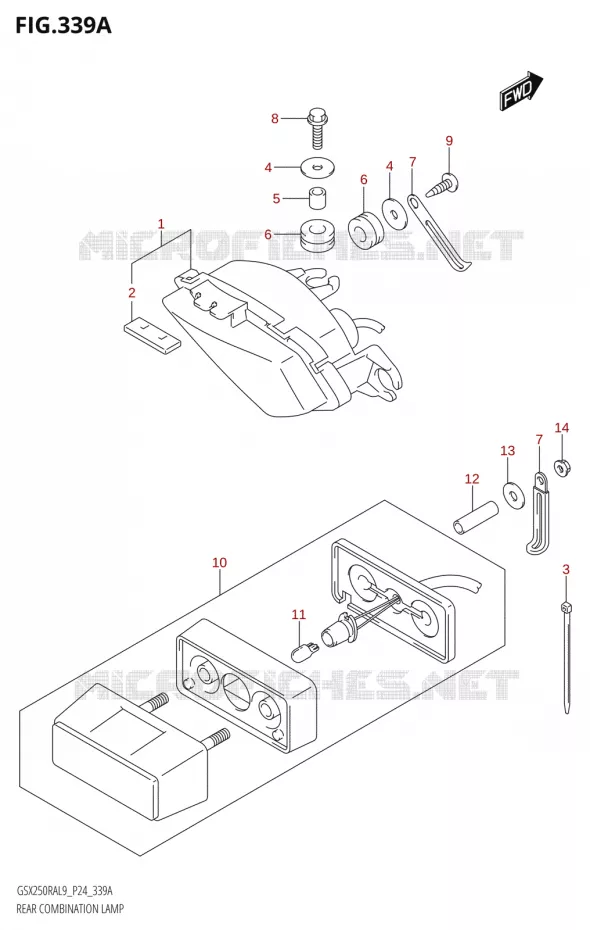 FEU ARRIERE Suzuki MOTO 250 GSX-R 2019  GSX250RA L9/GSX250RZA L9 P24