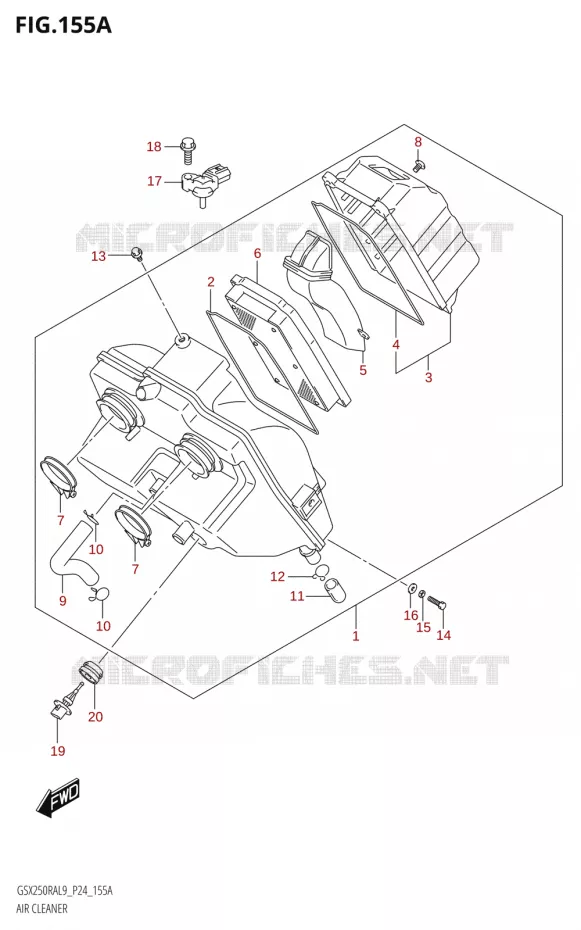 FILTRE A AIR Suzuki MOTO 250 GSX-R 2019  GSX250RA L9/GSX250RZA L9 P24