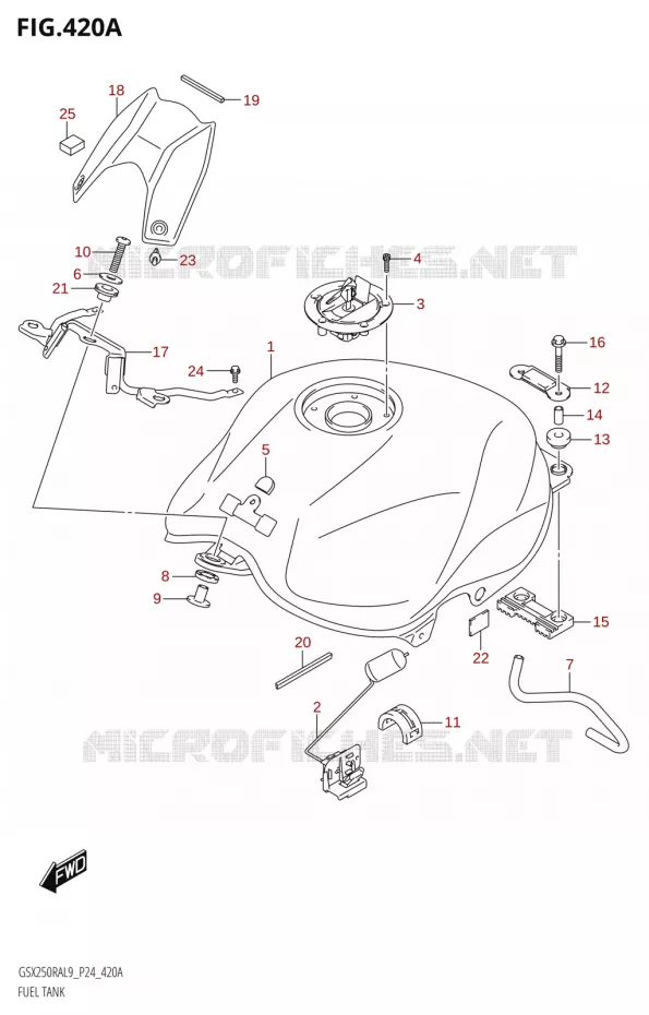 RESERVOIR D'ESSENCE (GSX250RA:L9:P24) Suzuki MOTO 250 GSX-R 2019  GSX250RA L9/GSX250RZA L9 P24