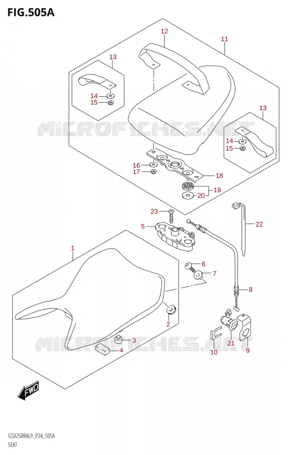 SELLE Suzuki MOTO 250 GSX-R 2019  GSX250RA L9/GSX250RZA L9 P24