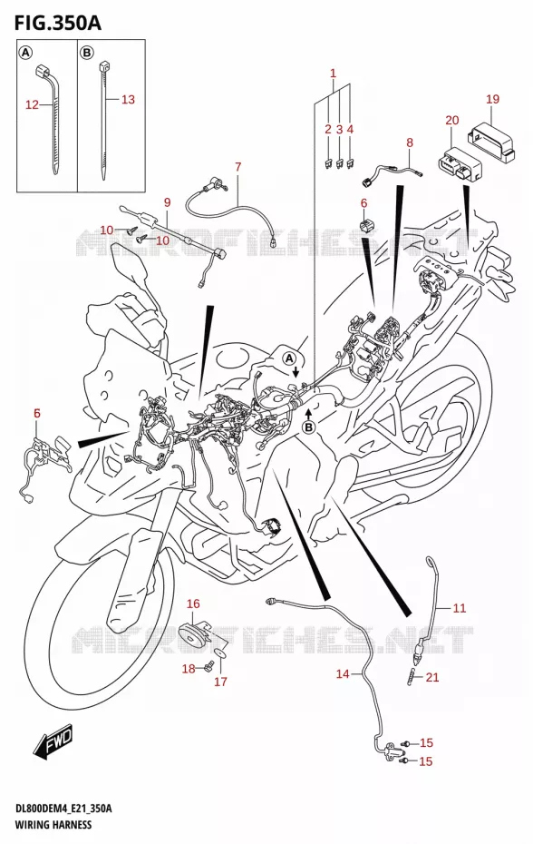 FAISCEAU ELECTRIQUE Suzuki MOTO 800 V-STROM 2024  DL800DEUC M4 (E21)