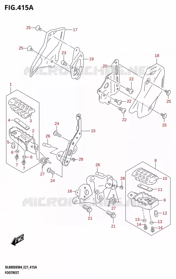 REPOSE PIEDS Suzuki MOTO 800 V-STROM 2024  DL800DEUC M4 (E21)