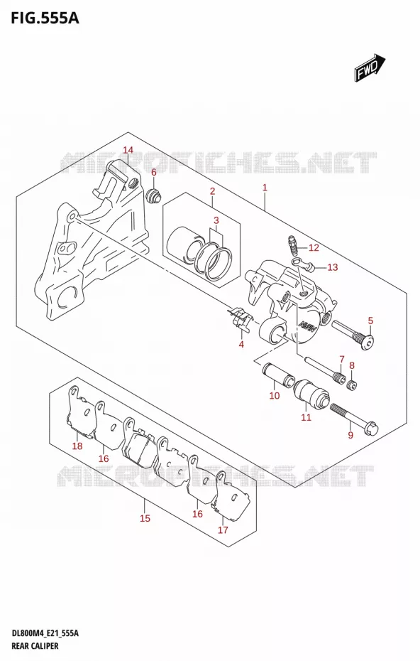 ETRIER DE FREIN ARRIERE Suzuki MOTO 800 V-STROM 2024  DL800RQ M4 (E21)