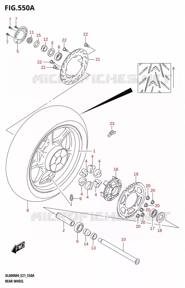 ROUE ARRIERE Suzuki MOTO 800 V-STROM 2024  DL800RQ M4 (E21)