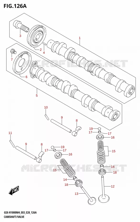 ARBRE A CAMES - SOUPAPES Suzuki MOTO 1000 GSX-R 2024  GSX-R1000A M4 E03 E28 E33