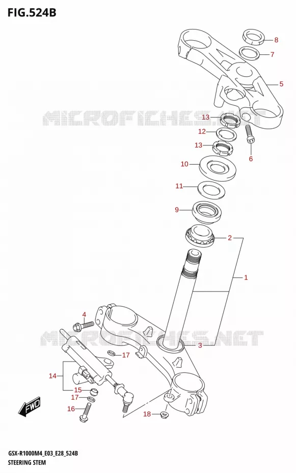 COLONNE DE DIRECTION (GSX-R1000RA) Suzuki MOTO 1000 GSX-R 2024  GSX-R1000A M4 E03 E28 E33