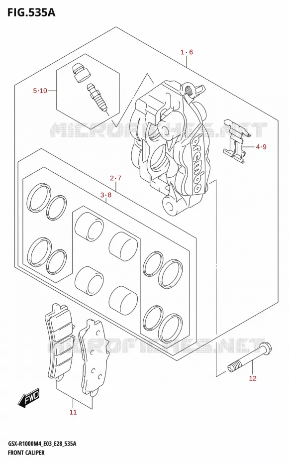 ETRIER DE FREIN AVANT Suzuki MOTO 1000 GSX-R 2024  GSX-R1000A M4 E03 E28 E33