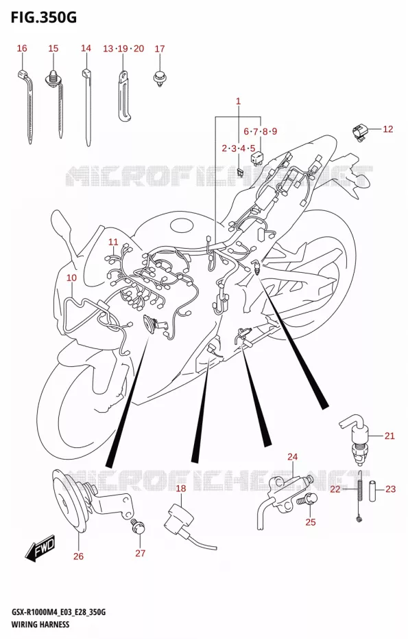 FAISCEAU ELECTRIQUE (GSX-R1000A:(E03,E28)) Suzuki MOTO 1000 GSX-R 2024  GSX-R1000A M4 E03 E28 E33