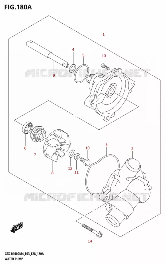 POMPE A EAU Suzuki MOTO 1000 GSX-R 2024  GSX-R1000A M4 E03 E28 E33
