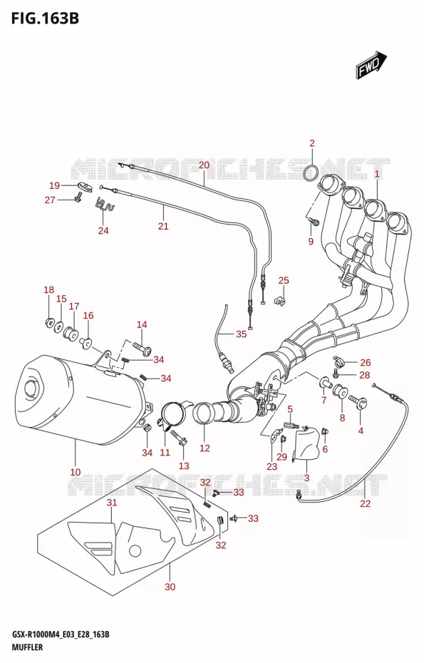 SILENCIEUX Suzuki MOTO 1000 GSX-R 2024  GSX-R1000A M4 E03 E28 E33