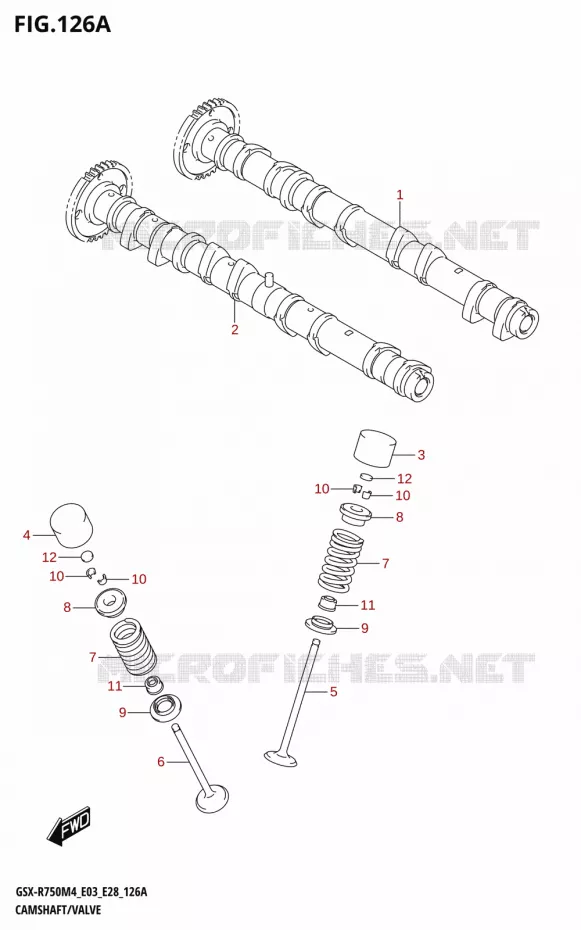 ARBRE A CAMES - SOUPAPES Suzuki MOTO 750 GSX-R 2024  GSX-R750 M4 (E03,E28,E33)