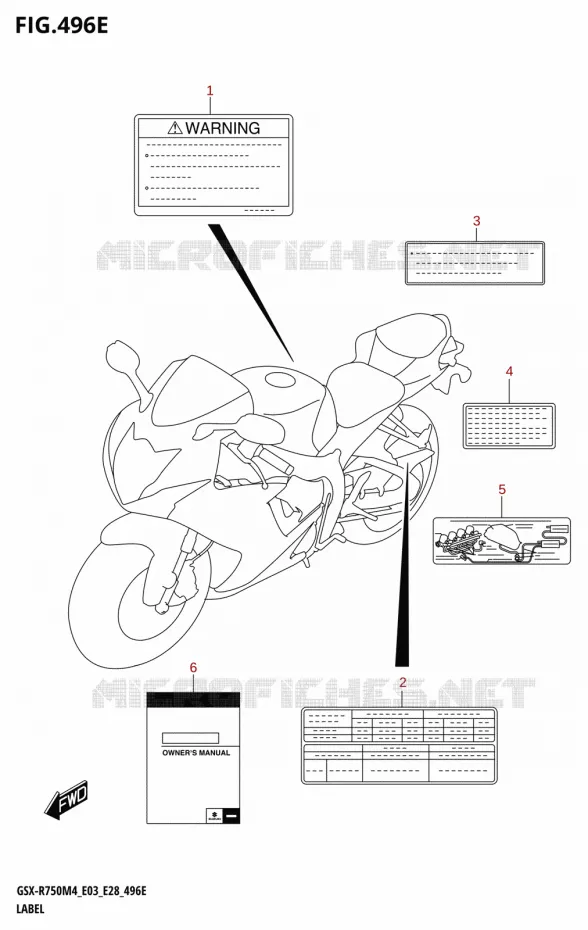 ETIQUETTE (E33) Suzuki MOTO 750 GSX-R 2024  GSX-R750 M4 (E03,E28,E33)