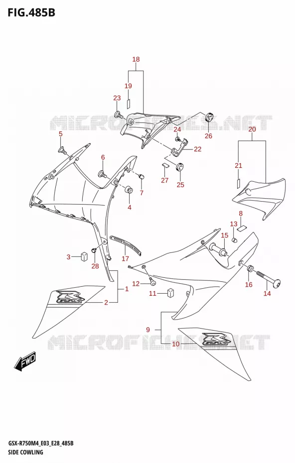 FLANCS DE CARENAGES (GSX-R750Z) Suzuki MOTO 750 GSX-R 2024  GSX-R750 M4 (E03,E28,E33)