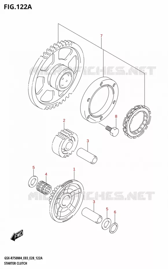 ROUE LIBRE DE DEMARREUR Suzuki MOTO 750 GSX-R 2024  GSX-R750 M4 (E03,E28,E33)