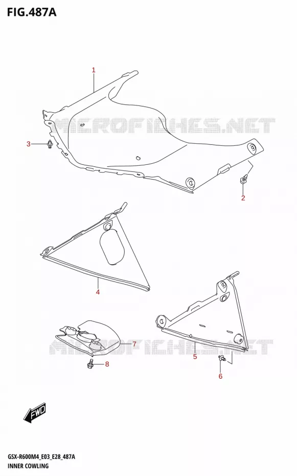 CARENAGES INTERIEURS Suzuki MOTO 600 GSX-R 2024  GSX-R600 M4 (E03,E28,E33)