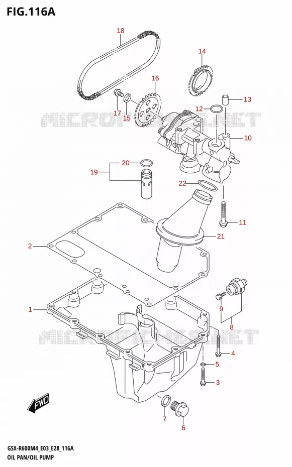 CARTER INFERIEUR - POMPE A HUILE Suzuki MOTO 600 GSX-R 2024  GSX-R600 M4 (E03,E28,E33)