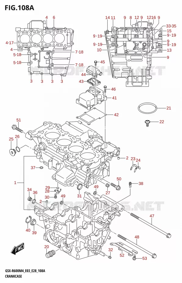 CARTERS MOTEUR Suzuki MOTO 600 GSX-R 2024  GSX-R600 M4 (E03,E28,E33)