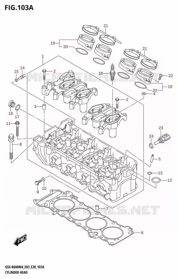 CULASSE Suzuki MOTO 600 GSX-R 2024  GSX-R600 M4 (E03,E28,E33)